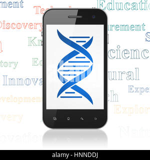 Wissenschaft-Konzept: Smartphone mit DNA auf dem Display Stockfoto