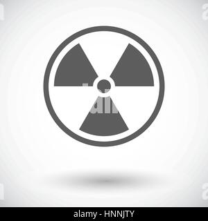 Radioaktivität. Einzelne flache Symbol auf weißem Hintergrund. Vektor-Illustration. Stock Vektor