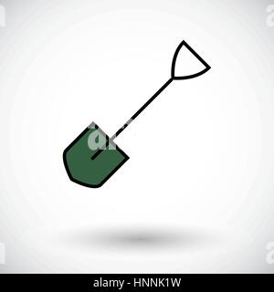 Schaufel. Flach-Symbol auf dem weißen Hintergrund für Web und mobile Anwendungen. Vektor-Illustration. Stock Vektor