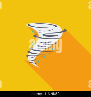Tornado-Symbol. Flache Vektor zugehörige Symbol mit langen Schatten für Web und mobile Anwendungen. Es ist einsetzbar als - Logo, Symbol, Piktogramm, Infografik Elemen Stock Vektor