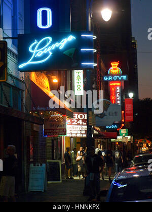 Nachtleben auf berühmt Sixth Street in Austin, Texas. Stockfoto