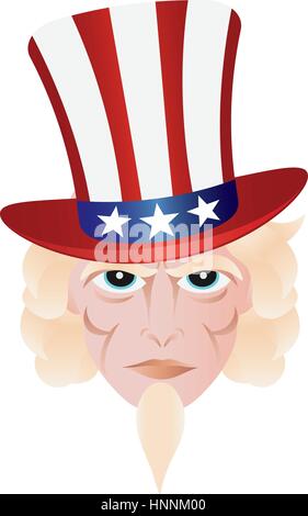 Uncle Sam in Fourth Of July Hut am Unabhängigkeitstag Illustration Stock Vektor