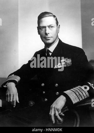 König GEORGE VI (1895-1952) in der Uniform eines Admirals der Flotte über 1945 Stockfoto