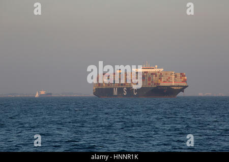 MSC-Versand-Frachter Stockfoto