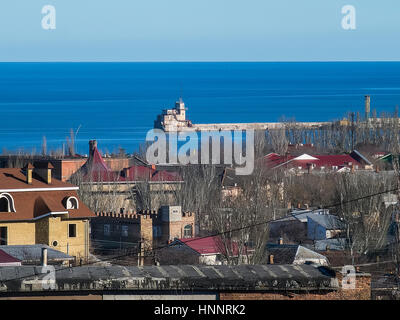 Liegeplatz im Schwarzen Meer. Schöne Landschaft. Stockfoto