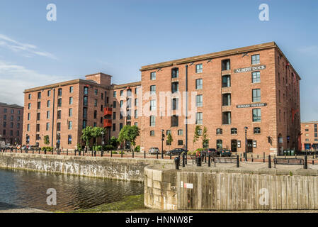 Das Albert Dock ist ein Komplex von Dock Gebäude und Lagerhallen in Liverpool, England. Stockfoto