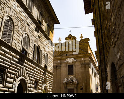 Straße Niveau architektonische Details von Florenz, Toskana, Italien. Stockfoto