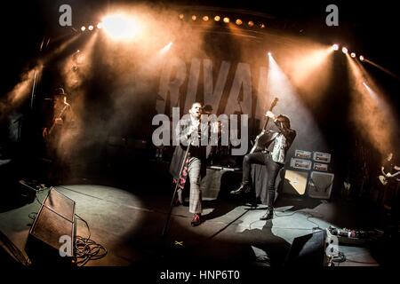 Mailand, Italien. 14. Februar 2017. Die US-amerikanische Rockband Rival Sons abgebildet auf der Bühne, während sie an Alcatraz Mailand Italien durchführen. Bildnachweis: Roberto Finizio/Pacific Press/Alamy Live-Nachrichten Stockfoto