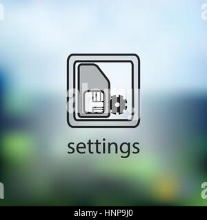 SIM-Symbol "Einstellungen". isoliert auf Hintergrund unscharf. Trendige Wohnung Stil für Grafik-Design, Logos, Website, social-Media, UI, mobile Anwendung Stock Vektor