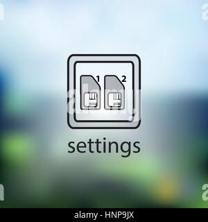 Icon Einstellungen SIM-Karten. isoliert auf Hintergrund unscharf. Trendige Wohnung Stil für Grafik-Design, Logos, Website, social-Media, UI, mobile Anwendung Stock Vektor