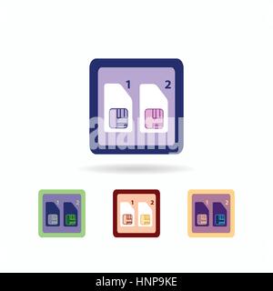 Icon Einstellungen SIM-Karten. isoliert auf weißem Hintergrund trendigen flachen Stil für Grafik-Design, Logos, Website, social-Media, UI, mobile Anwendung Stock Vektor