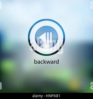 rückwärts-Symbol. isoliert auf Hintergrund unscharf Stock Vektor