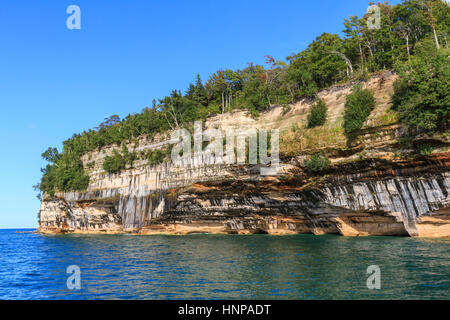 Sandsteinfelsen, Lake Superior, dargestellt Rocks National Lakeshore, Michigan, USA Stockfoto