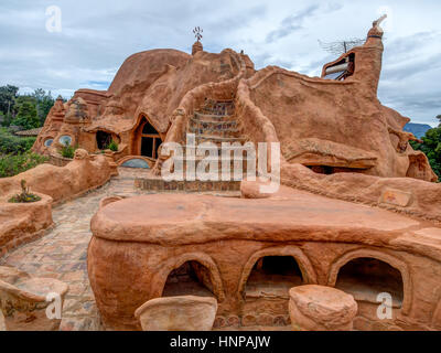 Villa de Leyva, Kolumbien - 2. Mai 2016: Haus der Terrakota Stockfoto