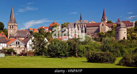 Panorama der mittelalterlichen Stadt Warburg, Kreis Höxter, Westfalen-Lippe, North Rhine-Westphalia, Germany Stockfoto