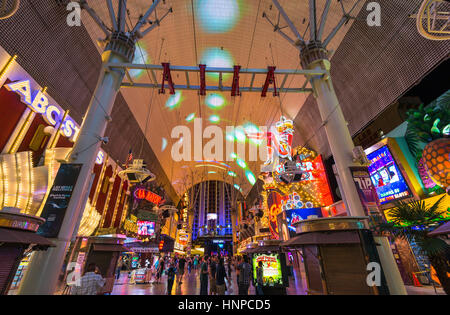 Lichtshow am Fremont Street Experience, Las Vegas, Nevada, Usa -06/24/15 - nur zu redaktionellen Zwecken. Stockfoto