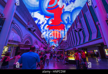 Lichtshow am Fremont Street Experience, Las Vegas, Nevada, Usa -06/24/15 - nur zu redaktionellen Zwecken. Stockfoto