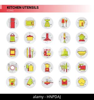 Utensilien Geräte Küchengeräte kochen Set Icon Stock Vektor