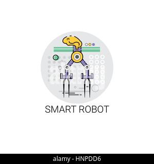Intelligente Roboter Machinery Industrial Automation Industrie Produktion Symbol Stock Vektor