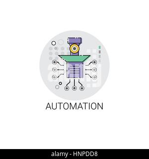 Intelligente Roboter Machinery Industrial Automation Industrie Produktion Symbol Stock Vektor