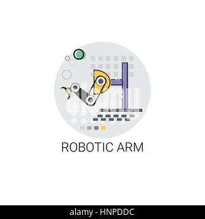 Intelligente Roboter-Arm Machinery Industrial Automation Industrie Produktion Symbol Stock Vektor