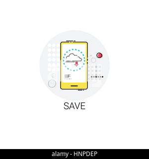 Speichern von Anwendungsdaten Speicherzelle Smartphone-Symbol Stock Vektor