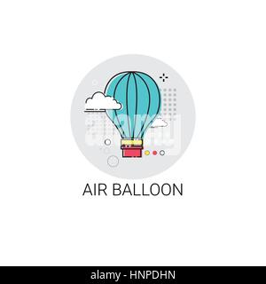 Luft-Ballon-Reise-Reise-Tourismus-Icon Stock Vektor