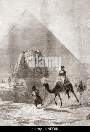 Napoleon in Ägypten während seiner Kampagne in Ägypten und Syrien (1798 – 1801).  Nach dem Gemälde von Karl Girardet, 1851.  Napoleon Bonaparte, 1769-1821.  Französische militärische und politische Führer.  Von l ' Univers Illustre veröffentlicht Juni 1863 Stockfoto