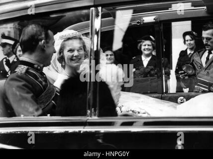 DUKE OF KENT heiratet Katharine Worsley 1961 Stockfoto