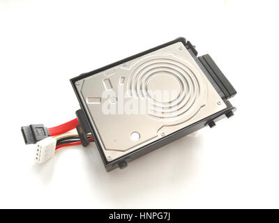 Close Up SATA-Festplatte, Isolated on White Background Stockfoto