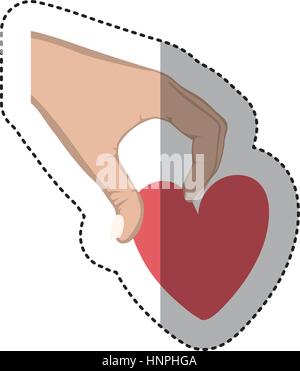 Herz in der Hand-Symbol-Bild, Vektor-illustration Stock Vektor