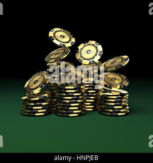 Luxus Casino Chip Gold und Diamond 3d Render Bild Stockfoto