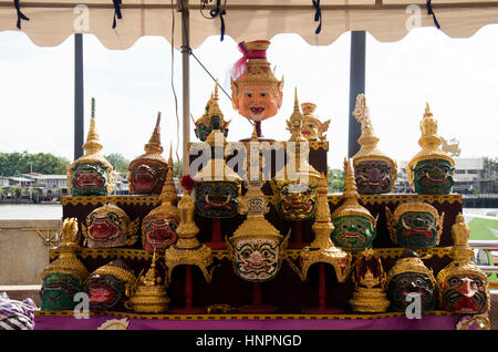 Khon-Head oder Schauspieler ist Maske Art von Thai Drama in Thailand-Kultur-Show für Show und Reisenden Nonthaburi, Thailand. Stockfoto