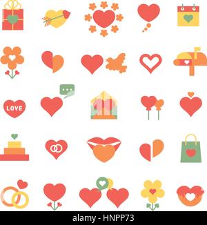 Reihe von verschiedenen Herzen icons Stock Vektor