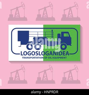 Logo für die Ölgesellschaft. Die Abbildung zeigt das Öl Zementierung Maschine. Stock Vektor