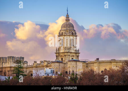 Die Kathedrale von Malaga, Spanien, wurde im Jahre 1782 beendet. Es ist eine der größten Kathedralen des Landes und befindet sich im Zentrum der Stadt. Stockfoto