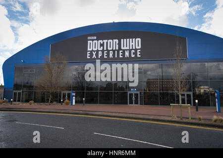 Einen Überblick über das BBC Doctor Who Experience-Gebäude an der Cardiff Bay, South Wales, UK. Stockfoto