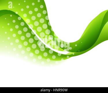 Vektor-abstrakt geschwungene Linien Hintergrund. Template-Broschüre Design. Grüne Welle Stock Vektor