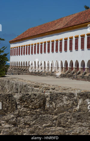 Historischen spanischen kolonialen Gebäude, das Marinemuseum in der alten Stadt von Cartagena de Indias in Kolumbien. Stockfoto