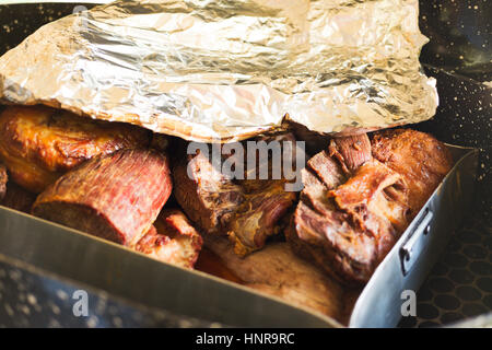 Aufwärmen von Fleisch, Brasilien Stockfoto