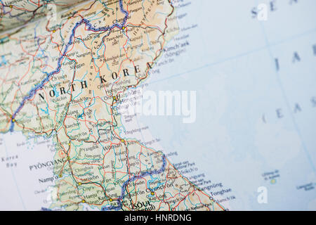 Nordkorea-Karte Stockfoto