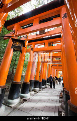 Fushimi-Inari-Schrein (伏見稲荷大社, Fushimi Inari-Taisha) ist eine wichtige Shinto-Schrein im südlichen Kyoto. Stockfoto