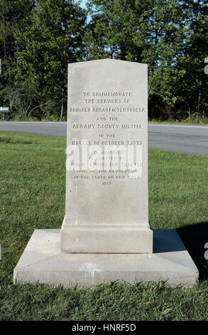 Brig-Gen Abraham Tenbroeck & die Albany County Miliz in Saratoga National Historical Park, Stillwater, New York, Vereinigte Staaten von Amerika. Stockfoto