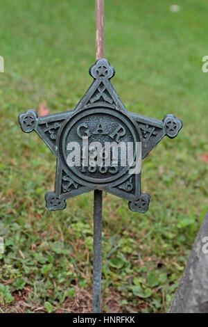 Grand Army of the Republic (G.A.R.) American Civil War Grab Marker in Kinderhook Cemetery in Kinderhook, New York, Vereinigte Staaten von Amerika. Stockfoto