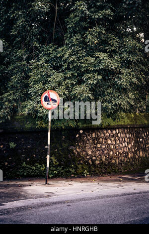 Kein Auto Horn Zeichen in Pokhara, Nepal Stockfoto