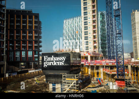 Embassy Gardens - die neue amerikanische Botschaft in Nine Elms in Vauxhall, London, Großbritannien Stockfoto