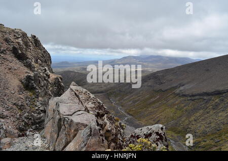 Felsiges Gelände an der Mt Ruapehu, Neuseeland Stockfoto