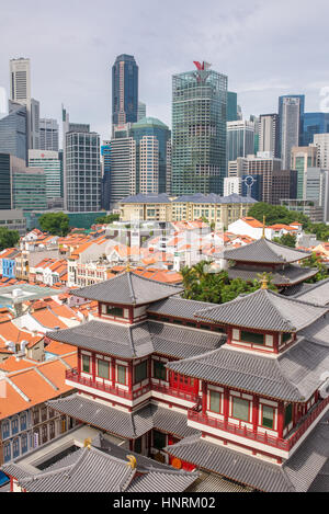 Singapur - 26. Juni 2016: Der Tempel des Buddha mit dem Reliquienzahn in Singapurs Chinatown Stockfoto