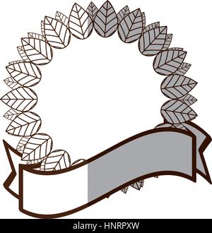 Floral Label verlässt Zierrahmen Schatten Vektor Illustration Eps 10 Stock Vektor
