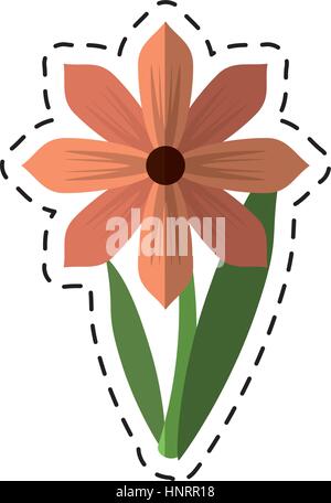 Cartoon-Gerbera Blume Frühling Ornament Vektor Illustration Eps 10 Stock Vektor
